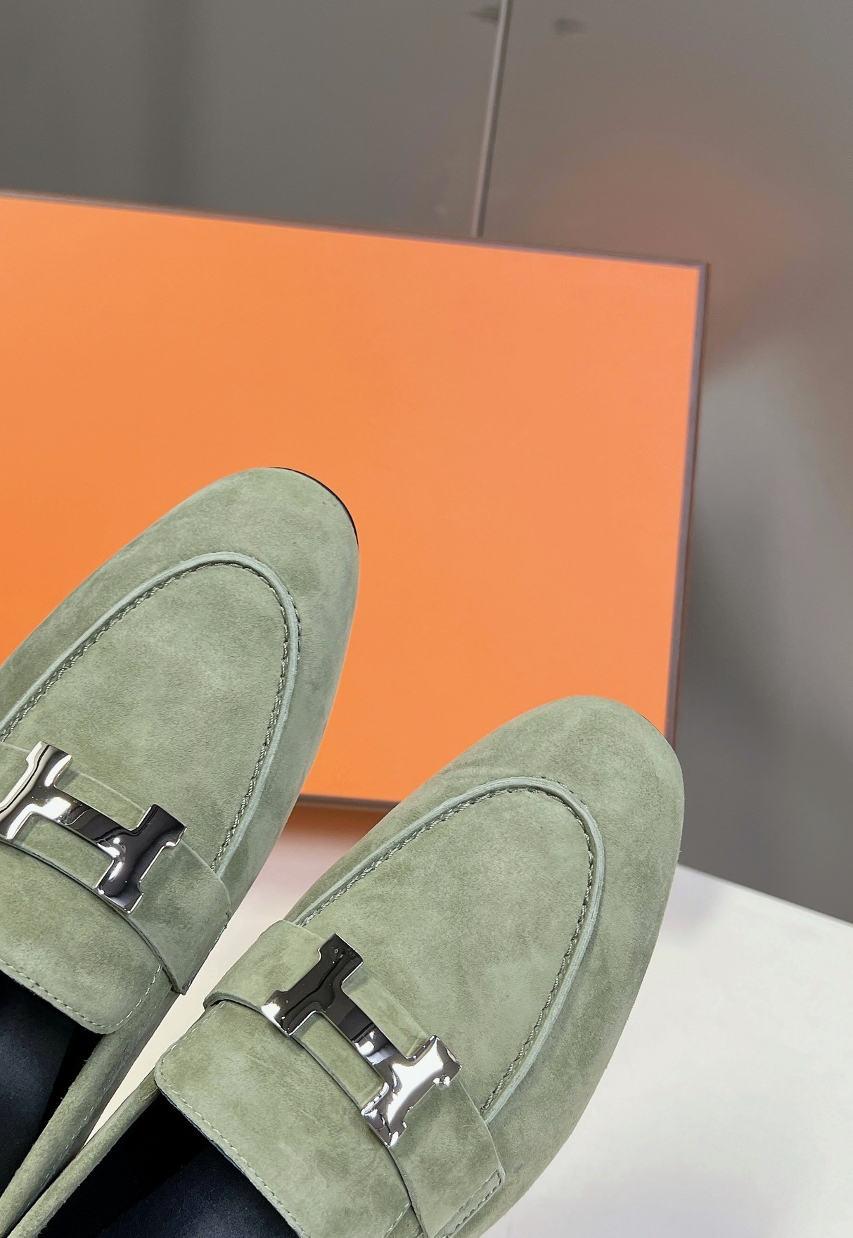 Green Suede Loafers