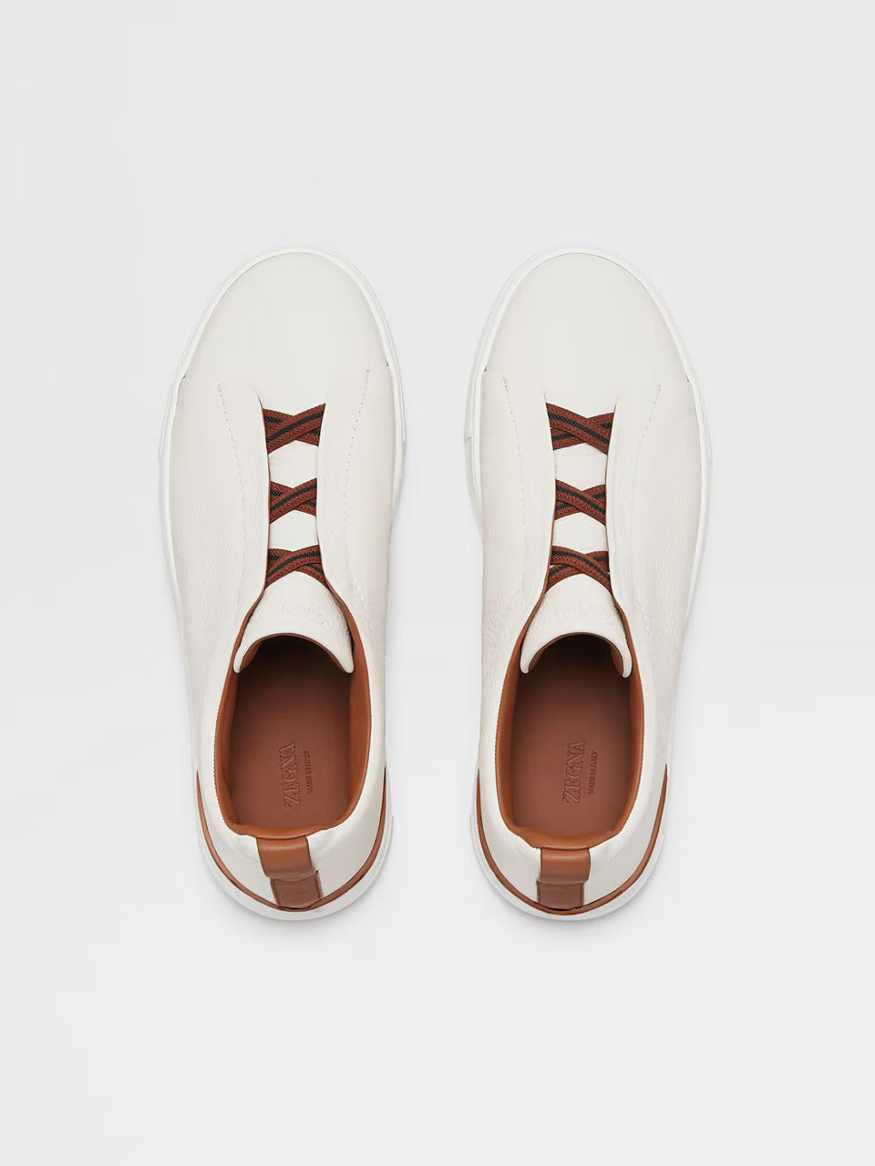 Off White - White  ZEGNA Deerskin Triple Stitch™ Sneakers