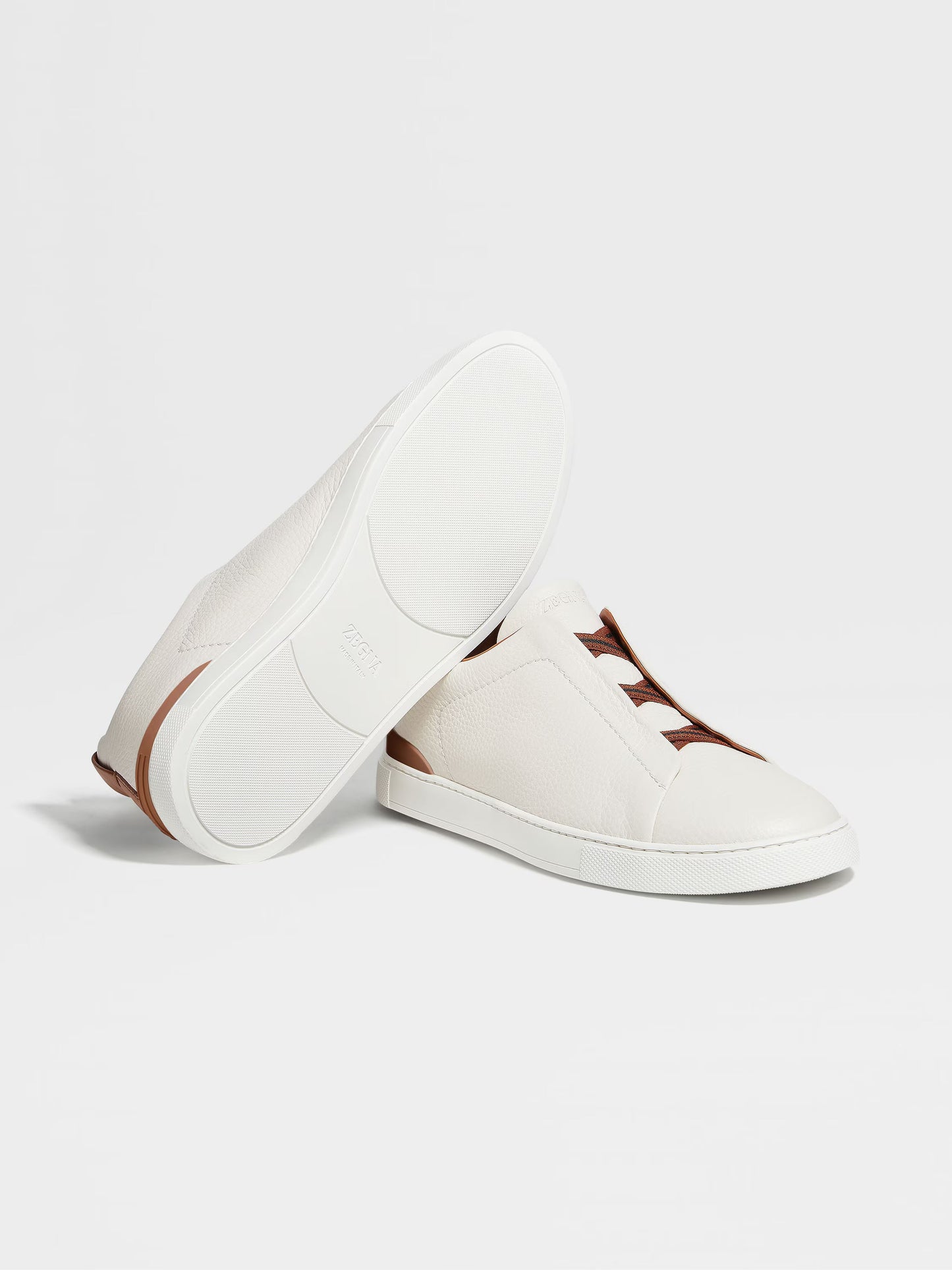 Off White - White  ZEGNA Deerskin Triple Stitch™ Sneakers