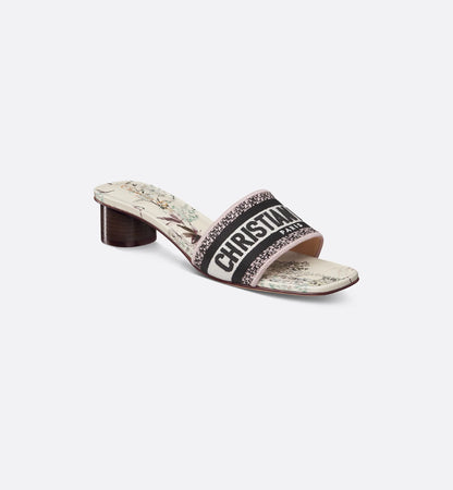 White Millefiori Motif Dway Heeled Slide