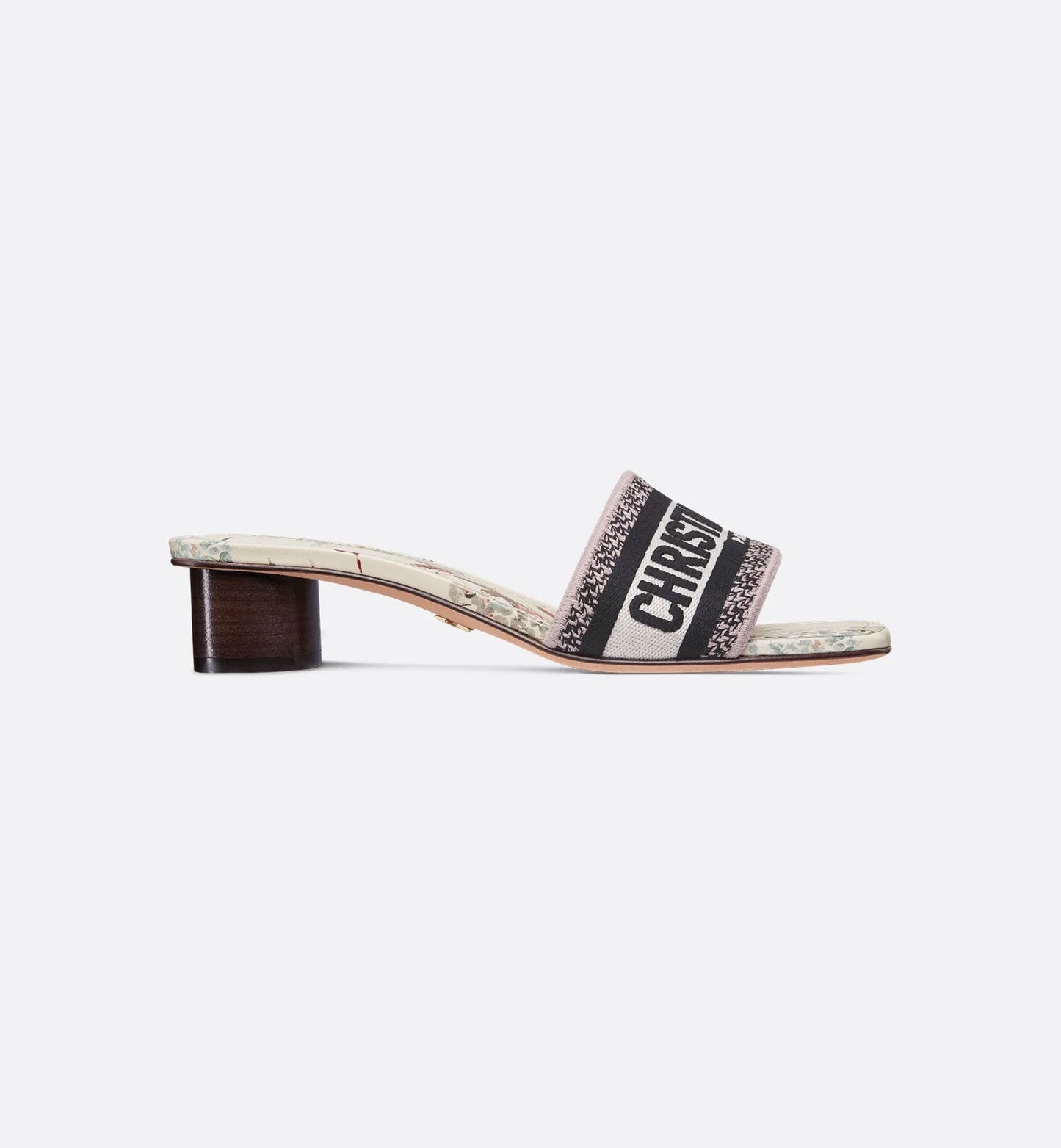 White Millefiori Motif Dway Heeled Slide