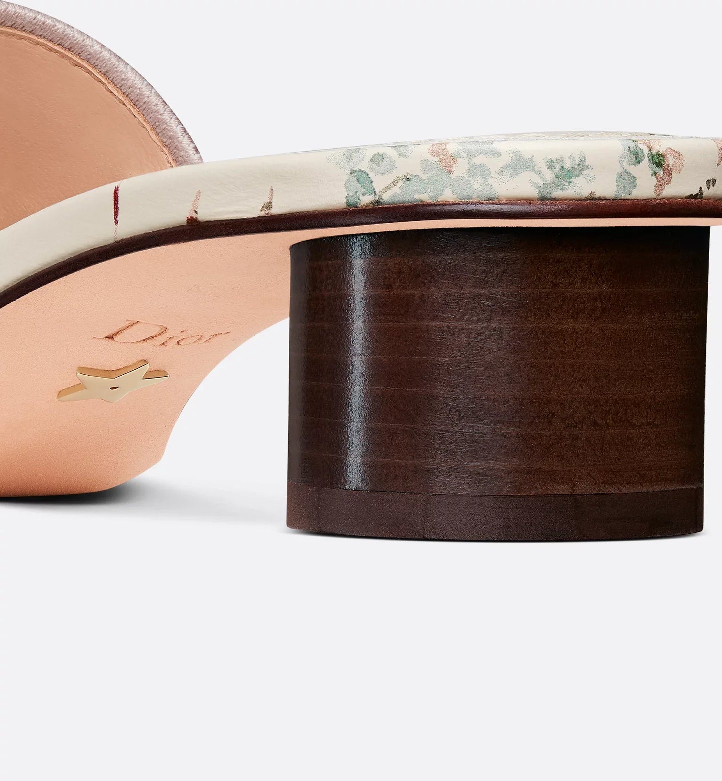 White Millefiori Motif Dway Heeled Slide